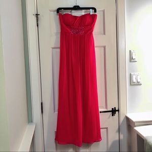 Pink Strapless Prom Dress